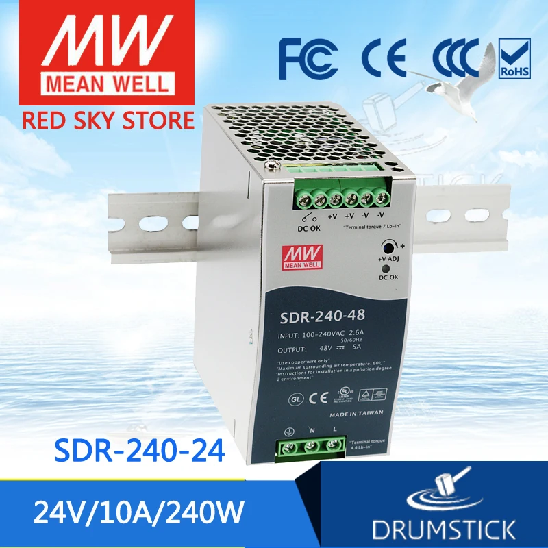 

friendly MEAN WELL 12Pack SDR-240-24 24V 10A SDR-240 24V 240W Single Output Industrial DIN RAIL with PFC Function