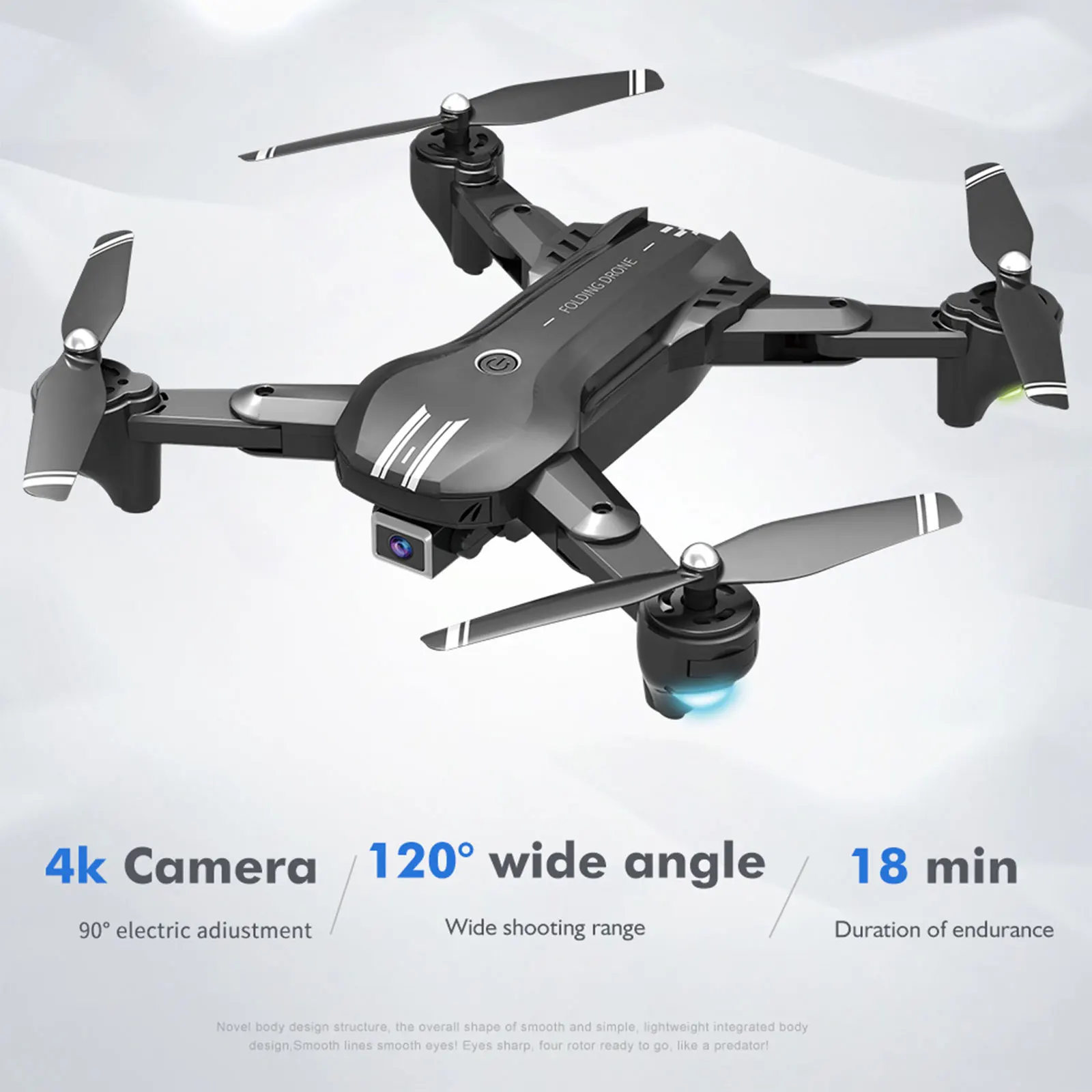 

RC Quadcopter Drone Helicopter with Dual 4K HD Camera Professional Aerial Drone Kit Wifi FPV 120 Wide Angle Foldable Drone Toys