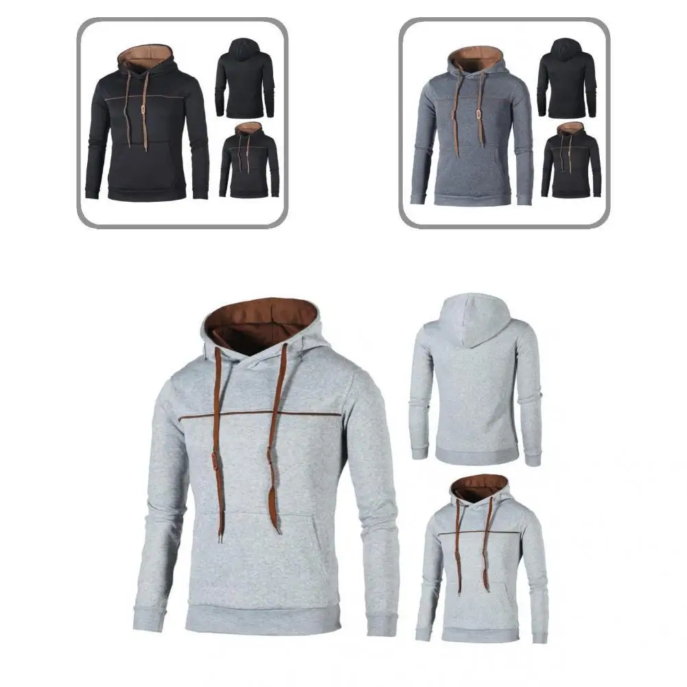 

Мужская популярная однотонная толстовка с ребристыми манжетами, простой мужской пуловер с длинным рукавом для путешествий