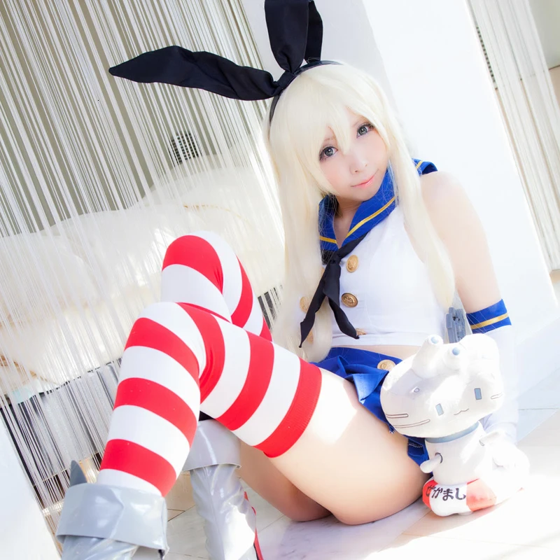 

Anime Shimakaze Uniforms Cosplay Costume with Socks Shimakaze Cosplay Wig identity v cosplay