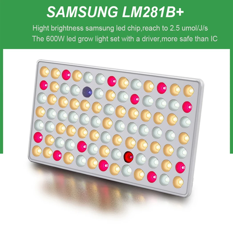 Квантовая Светодиодная панель для выращивания растений Samsung LM281B 600 Вт лампа