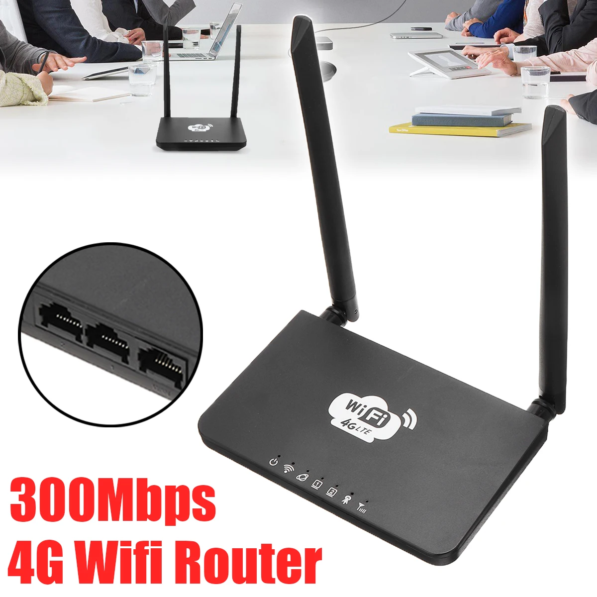 

1 шт. домашняя двойная антенна Мобильная точка доступа Wi-Fi 4G LTE беспроводной маршрутизатор 300 Мбит/с со слотом для SIM-карты Поддержка Windows XP/Vista/...
