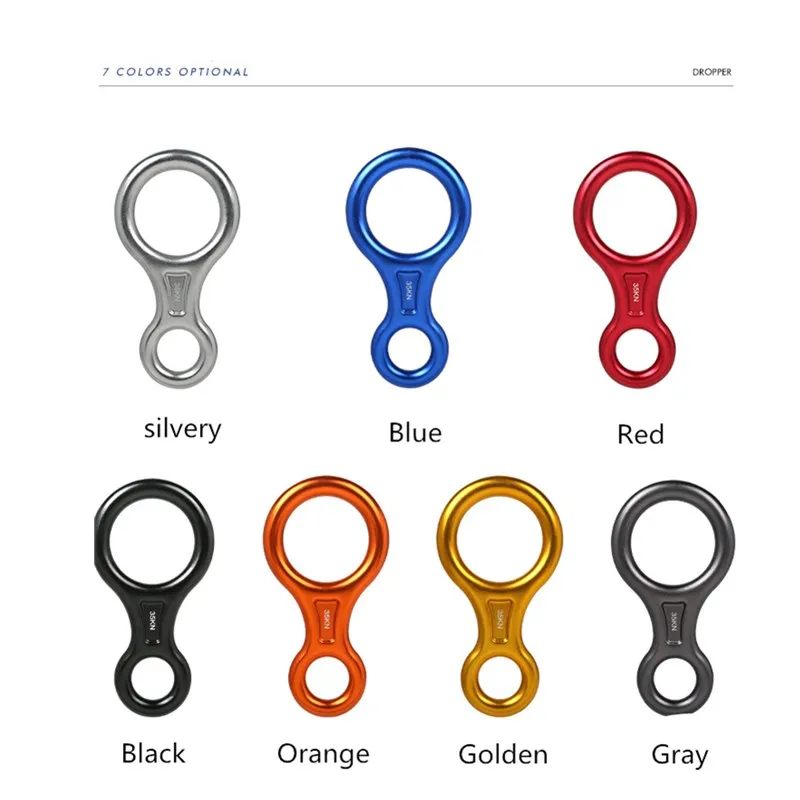 Скалолазание спуск 35KN рис. 8 слово веревка кольцо рапппель восемь колец