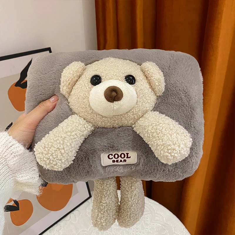 

Cute Cat Charging Hot Water Bottle Cartoon Plush Electric Warmer Hand Warmer Palace Electric Water Heater for Men Women Couples