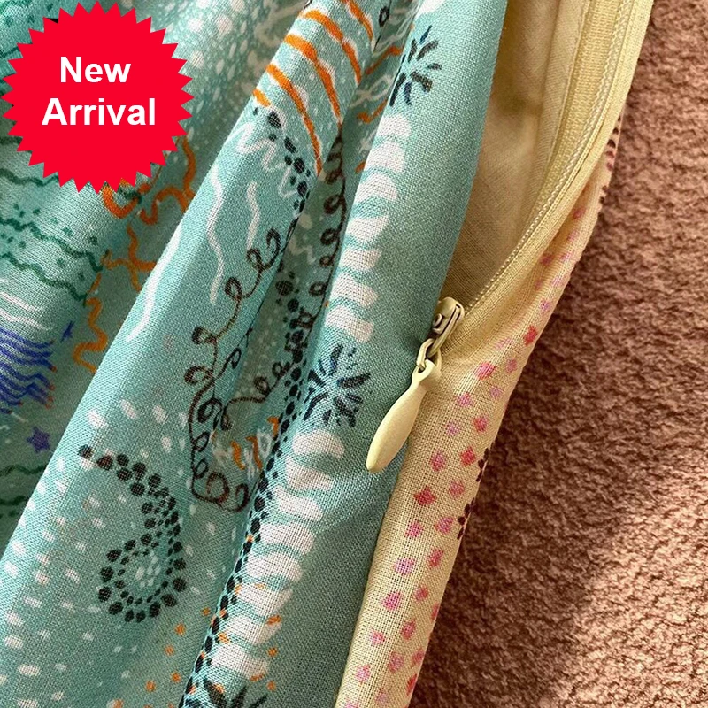 

New 2021 Summer Fashion DesignerCotton Skirt Women High Waist Vintage Printed A-Line Skirts