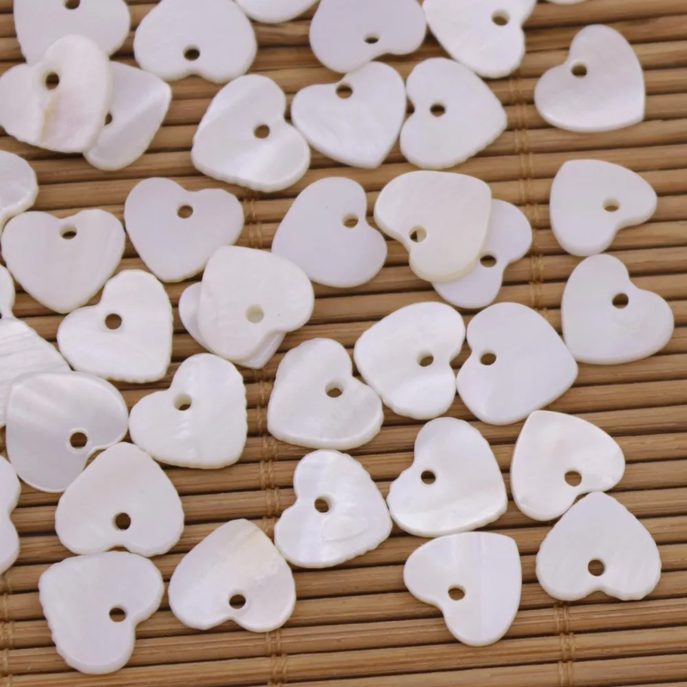 50 шт 10 мм Мини Сердце оболочки натуральный белый мать жемчужные для изготовления