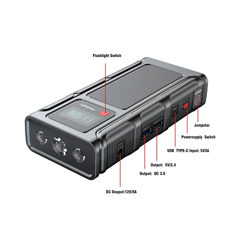 

Vbattery Car Jump Starter Power Starting Device Battery Power Bank 18000mAh Auto Emergency Booster Car Charger Jump Starter