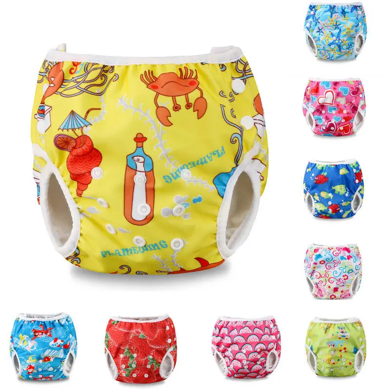 Плавающие подгузники с милым принтом для маленьких мальчиков и девочек