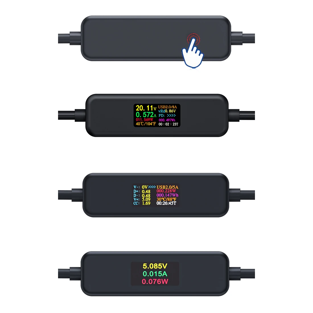 

Acasis Type C USB-C Male to Male Fast Charge Cable 100W 5A USB C Cable with Multi-function Screen Display For Macbook PD Cable