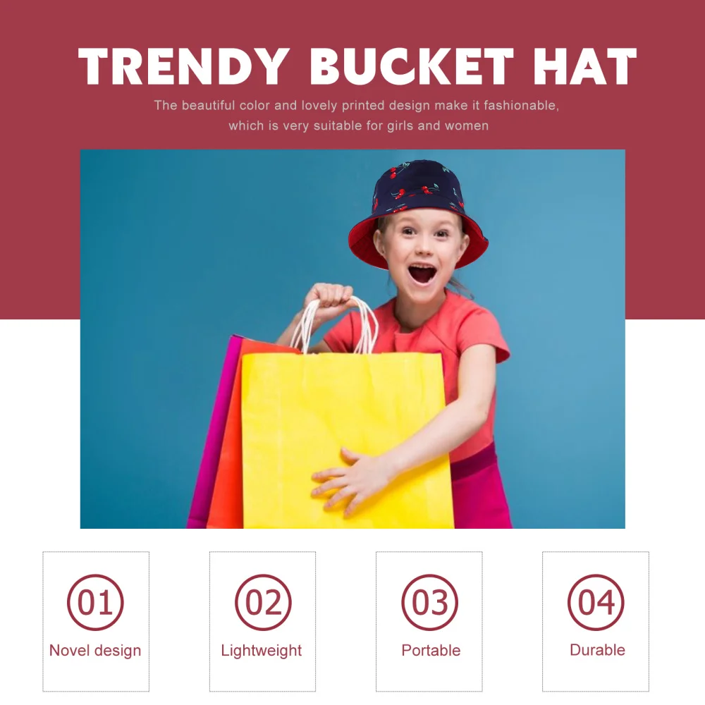 

2Pcs Pretty Printed Fisherman Hats Fashion Bucket Hats Durable Casual Sun Hats