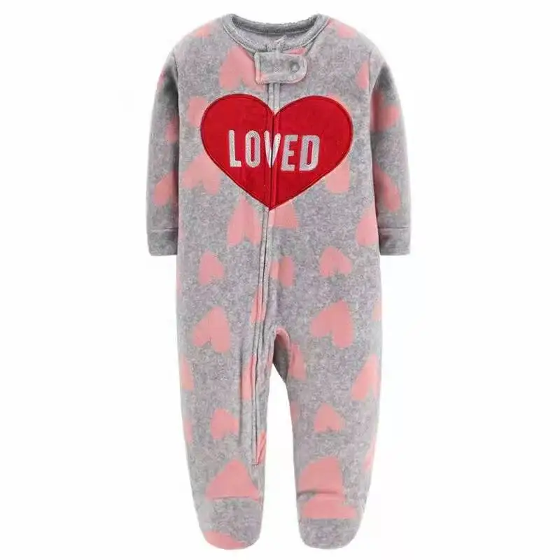 Комбинезон флисовый на молнии с длинным рукавом для новорожденных зимняя одежда