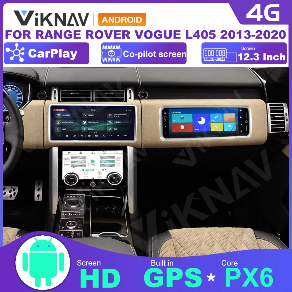 

Автомобильный радиоприемник 12,3 дюймов Android для Range Rover vogue L405 2013-2020, сенсорный экран переменного тока, GPS-навигатор, плеер, 10,4 дюймовый экран со...