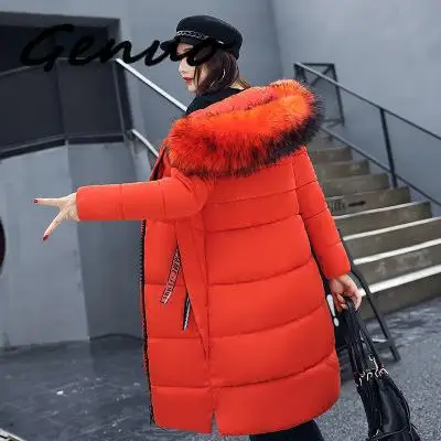 

Genuo New 2019 Warm Slim Long Coat Women Solid Long Sleeve Zipper Pockets Outwears Ladies Hardy Jackets Winter New
