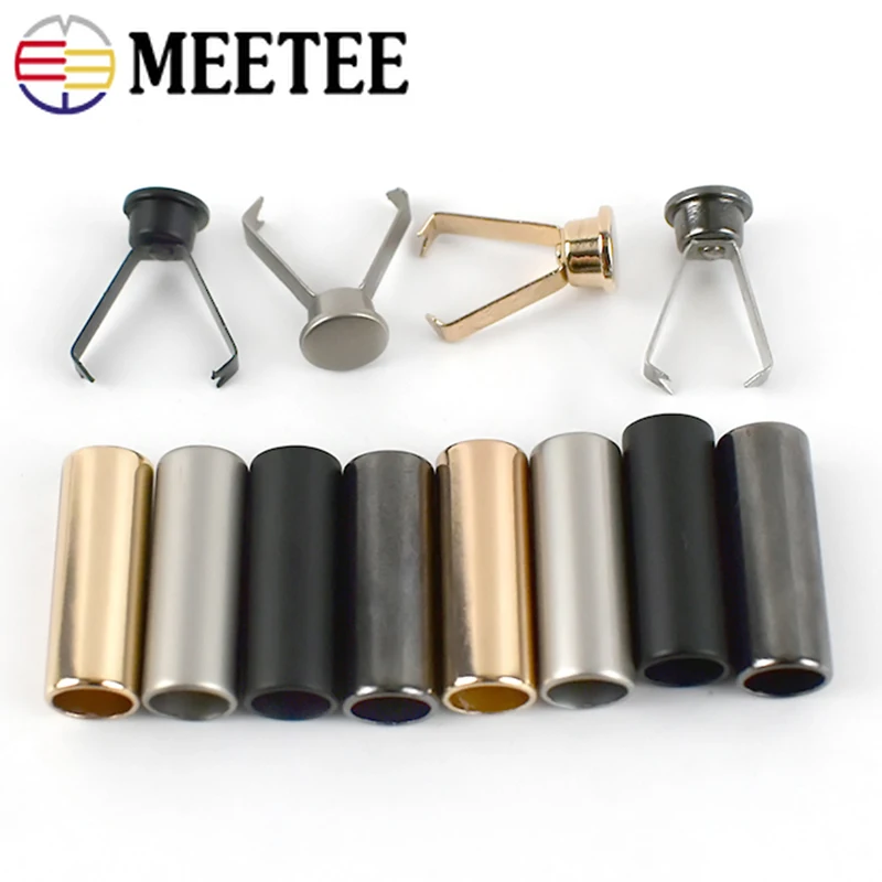 50pcs Meetee Metal Rope Ends Stopper Button Cord End Lock Cap Hanging Bell Buckle DIY Bag Shoes Garment Lanyard Accessories