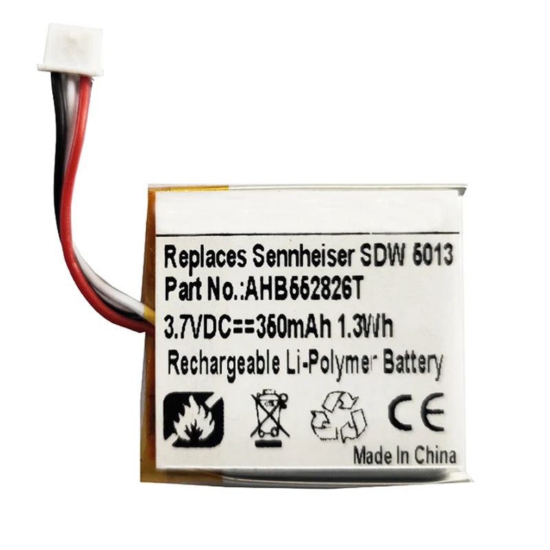 Новый Сменный аккумулятор AHB552826T 3 7 в 350 мАч для Sennheiser SDW 5013 5014 5015 5016 Аккумуляторный