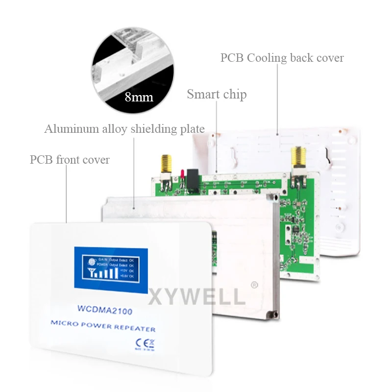 XYWELL 70dB получить W CDMA 2100 МГц 3G усилитель сигнала мобильного телефона UMTS Репитер
