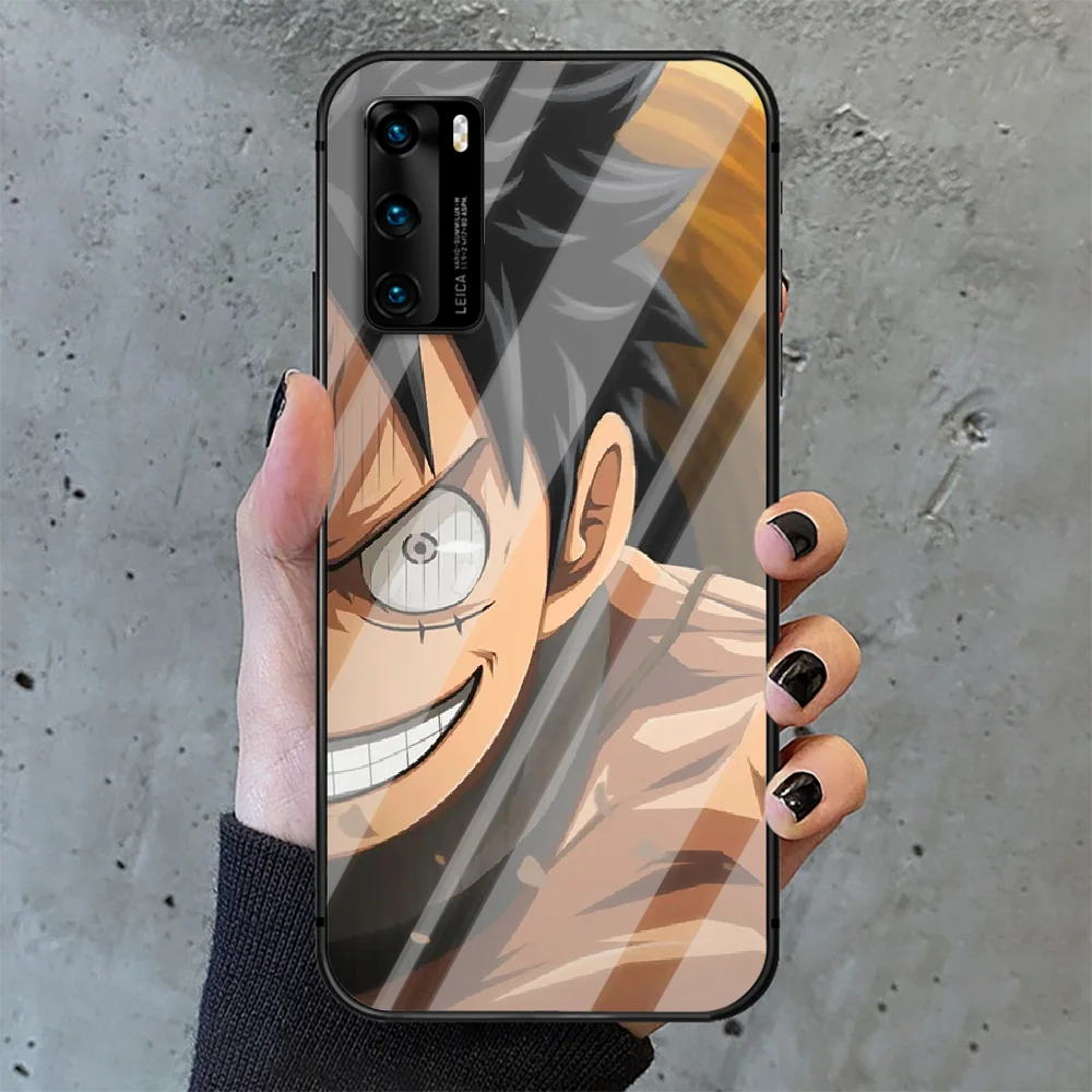 

One Piece Luffy Ace Phone Tempered Glass Case Cover For Huawei P Nova Mate 5T 20 30 40 E Pro Lite Smart 2019 2021 Waterproof