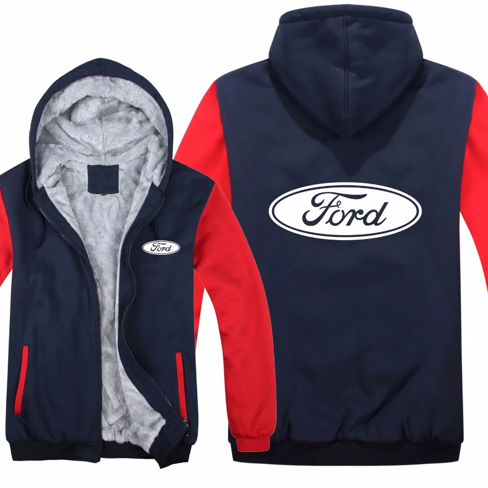 Ford толстовки зимняя Мужская модная повседневная шерстяная флисовая толстовка Ford пуловер Мужское пальто