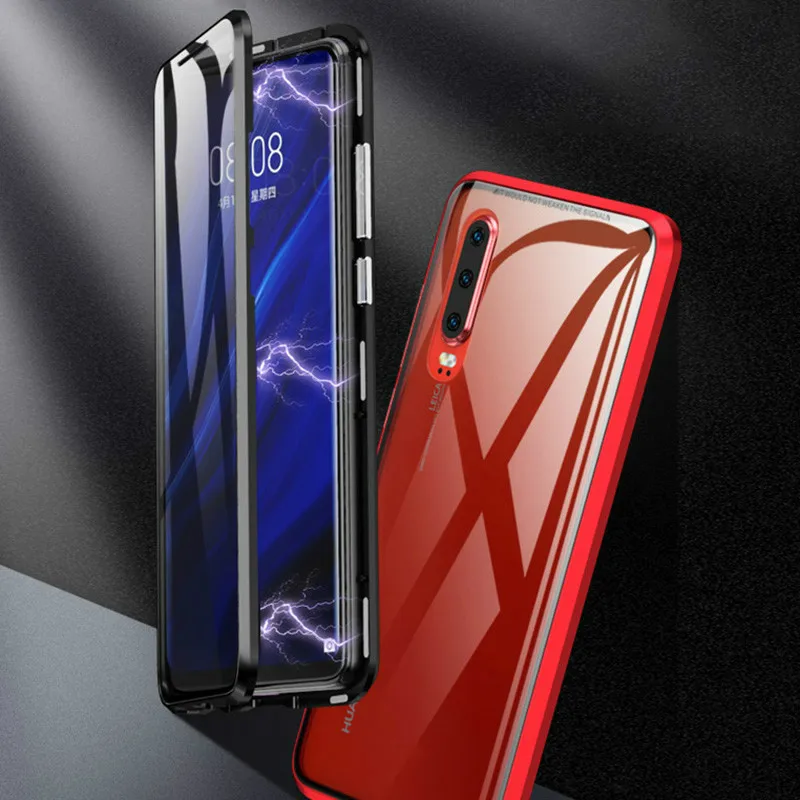 Магнитный чехол с полным покрытием 360 градусов для Huawei P30 Pro металлический