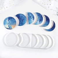 diy starry lunar eclipse epoxy resin mold uv resin material paper astronomy crescent moon phases pendant silicone mold for craft