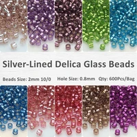 600pcs high quality 2mm delica silver lined glass seed beads 100 uniform round spacer glass bead for diy bracelet necklace make