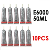 10pcs 50ml industrial liquid e6000 strong adhesive for diy diamond canvas metal fabric crystal glass transparent natural curing