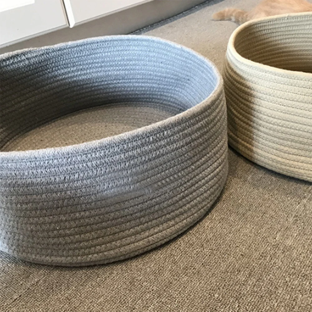 Универсальный круглый коврик Когтеточка для кошек хлопковый шнур теплый