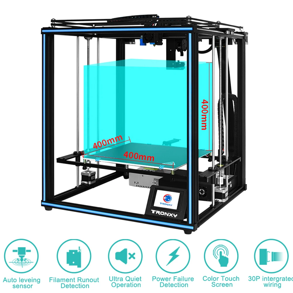 2 in 1 out Resume Power Failure Low Noise Aluminum Bed 3D Printer Diy Kits with Automatic Leveling Functionand and Touch Screen