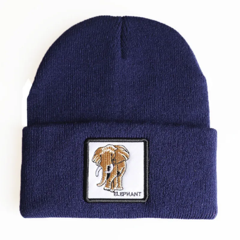 Мужская вязаная шапка в стиле хип-хоп зимняя Лыжная с животным уличная одежда |