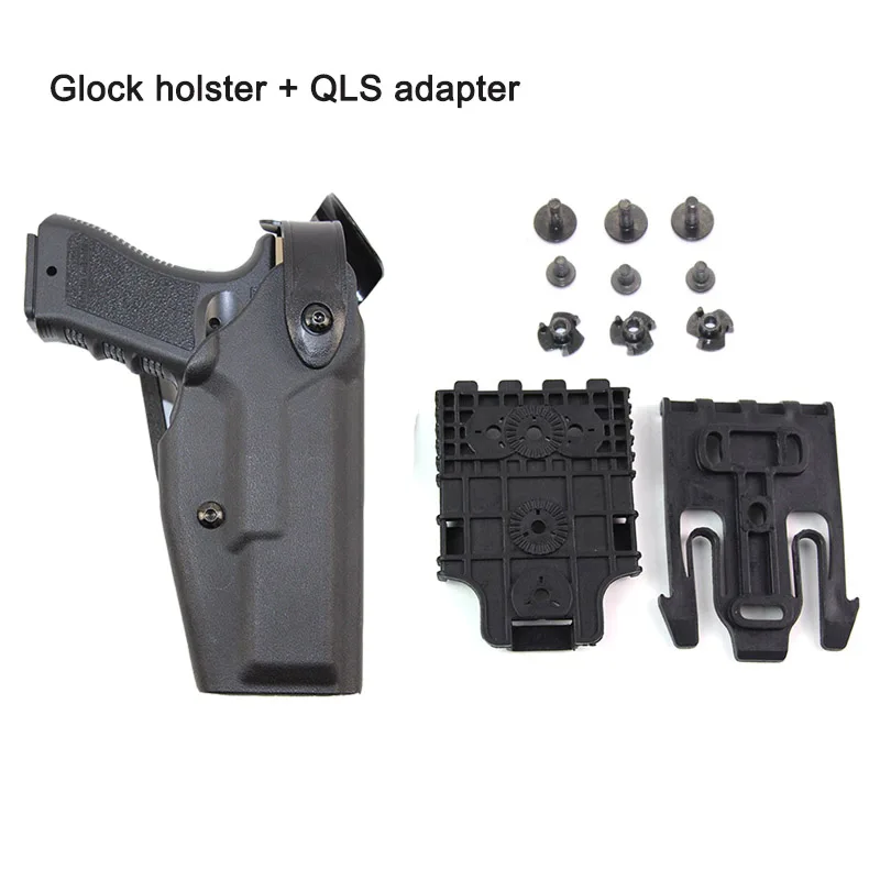 

Tactical Right Hand Gun Holster for Glock 17 19 22 23 26 32 Airsoft Pistol Case Waist QLS Holster Adapter Hunting Accessories