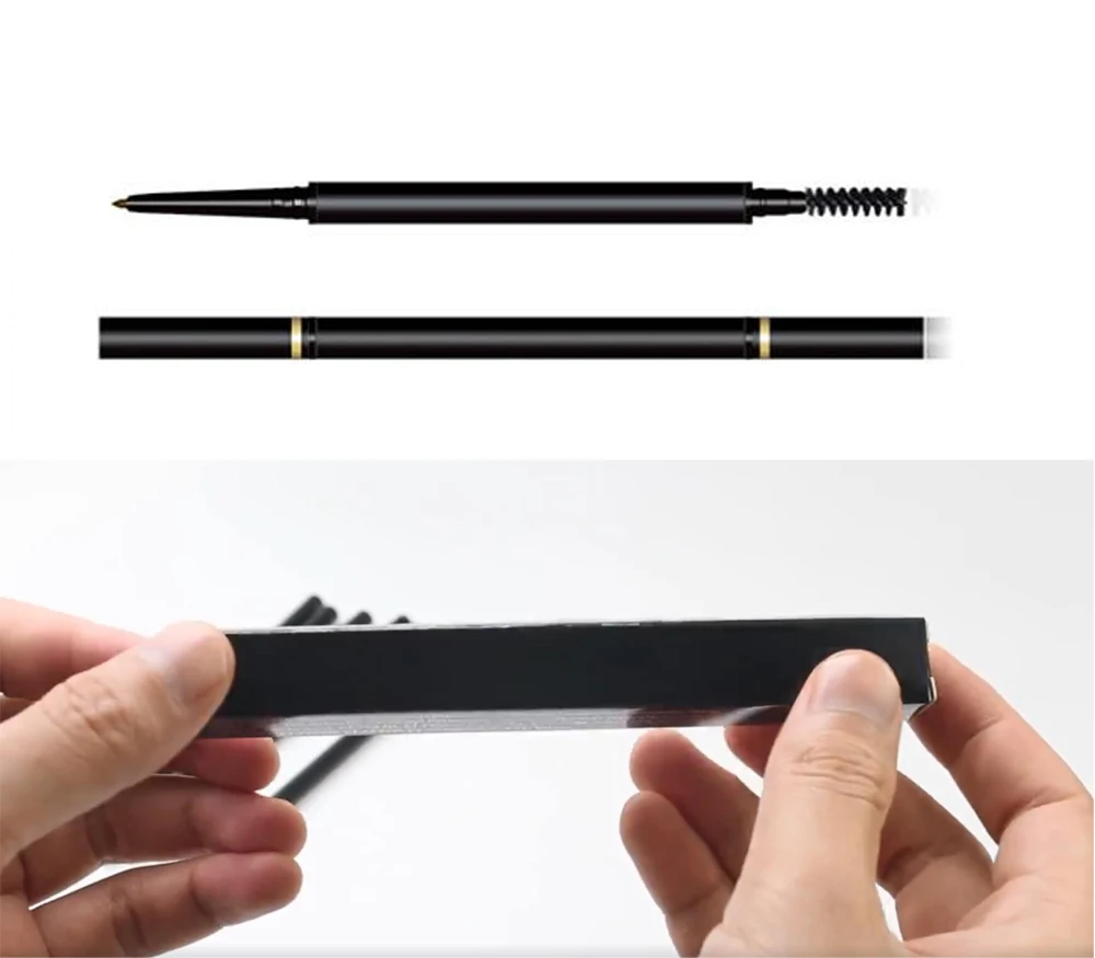 

6 color dual head eyebrow pen private label natural automatic rotation thin eyebrow pencil with brush makeup custom no brand