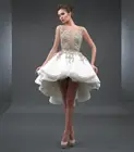 Женское коктейльное платье, элегантное белое ТРАПЕЦИЕВИДНОЕ платье из органзы с кружевной аппликацией и открытой спиной, короткое платье для вечеринки и выпускного вечера, 2022