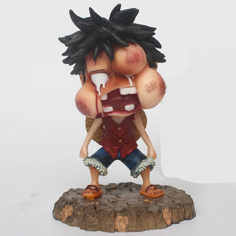 

One Piece Anime Figure Gk Doll Luffy Was Beaten And Crying 15 Cm Pvc Action Figure Toy Ornament Model