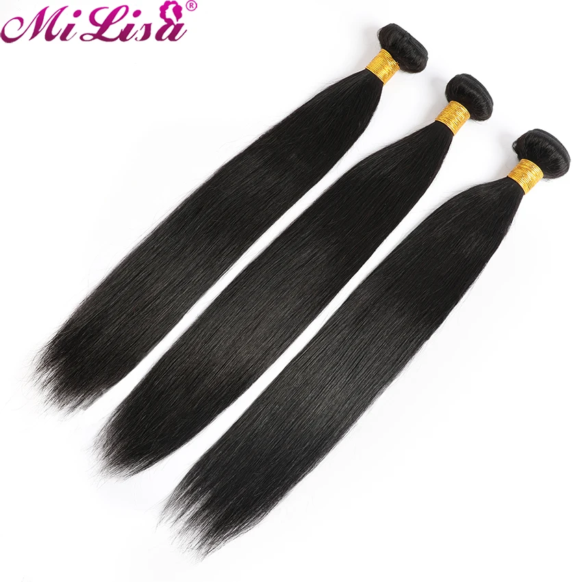 Mi Лиза прямые пряди с прямыми пучок человеческих волос 1 шт./лот человеческие