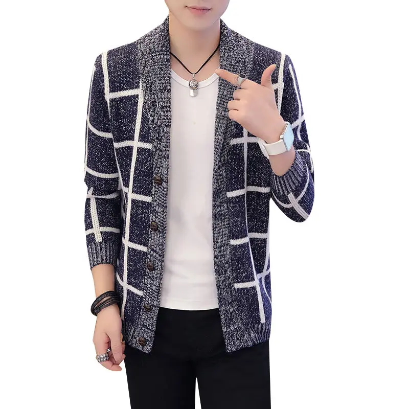 

Модная зимняя куртка, свитер, Мужское пальто, утепленный свободный свитер, мужской Молодежный кардиган, бесплатная доставка