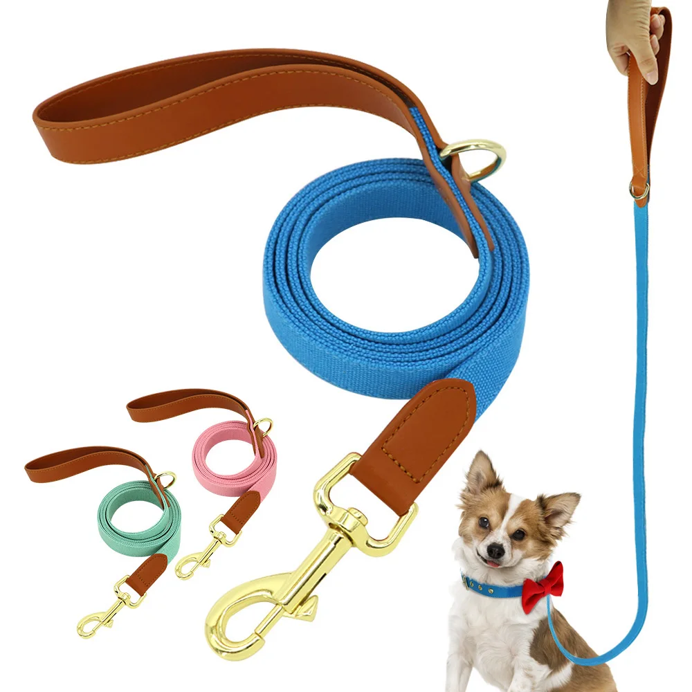 

5ft/150cm Heavy Duty Dog Leash Rope Nylon Pet Dogs Walking Lead Leashes For Small Medium Large Dogs Cats Chihuahua Pitbull