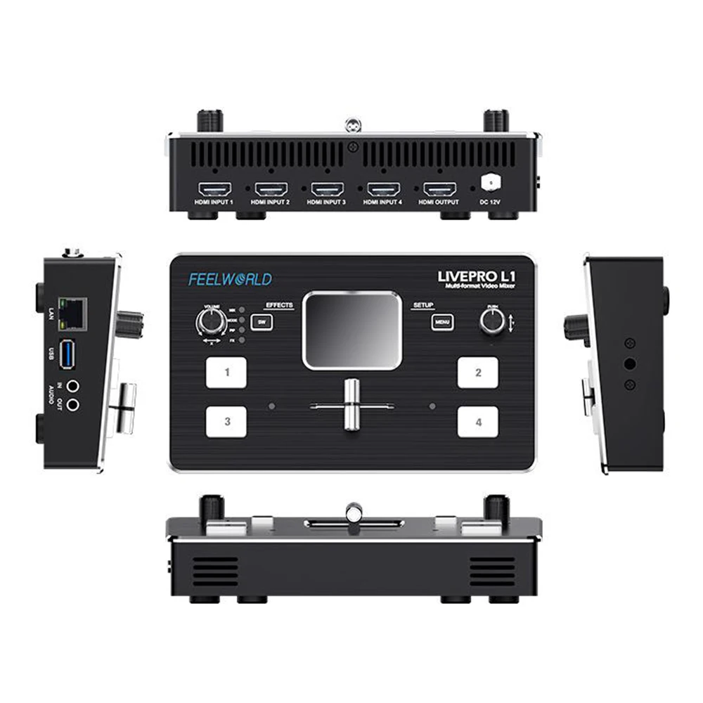 Feelworld Livepro L1 Mini Switcher 4 канала в режиме реального времени потоковое видео миксер HDMI