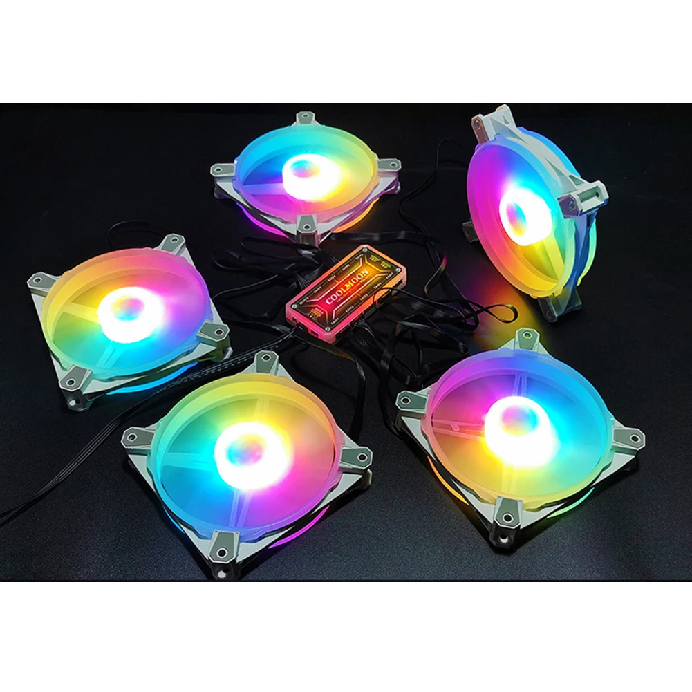 

16 RGB светодиодный чехол для компьютера охлаждающий вентилятор 12 см тихий корпус кулер радиатор хост-вентилятор для компьютера охлаждающий ...