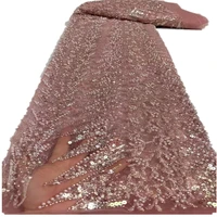 africa african sequin and beads lace fabric women dress 2021 high quality nigerian tulle wedding lace fabric%c2%a0%c2%a0fj 375