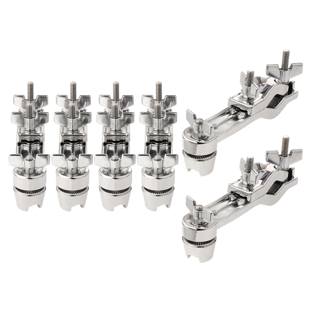 

6Pcs Drums Metal Holder Extension Clamps Instrument Accs Drums Parts Toolset