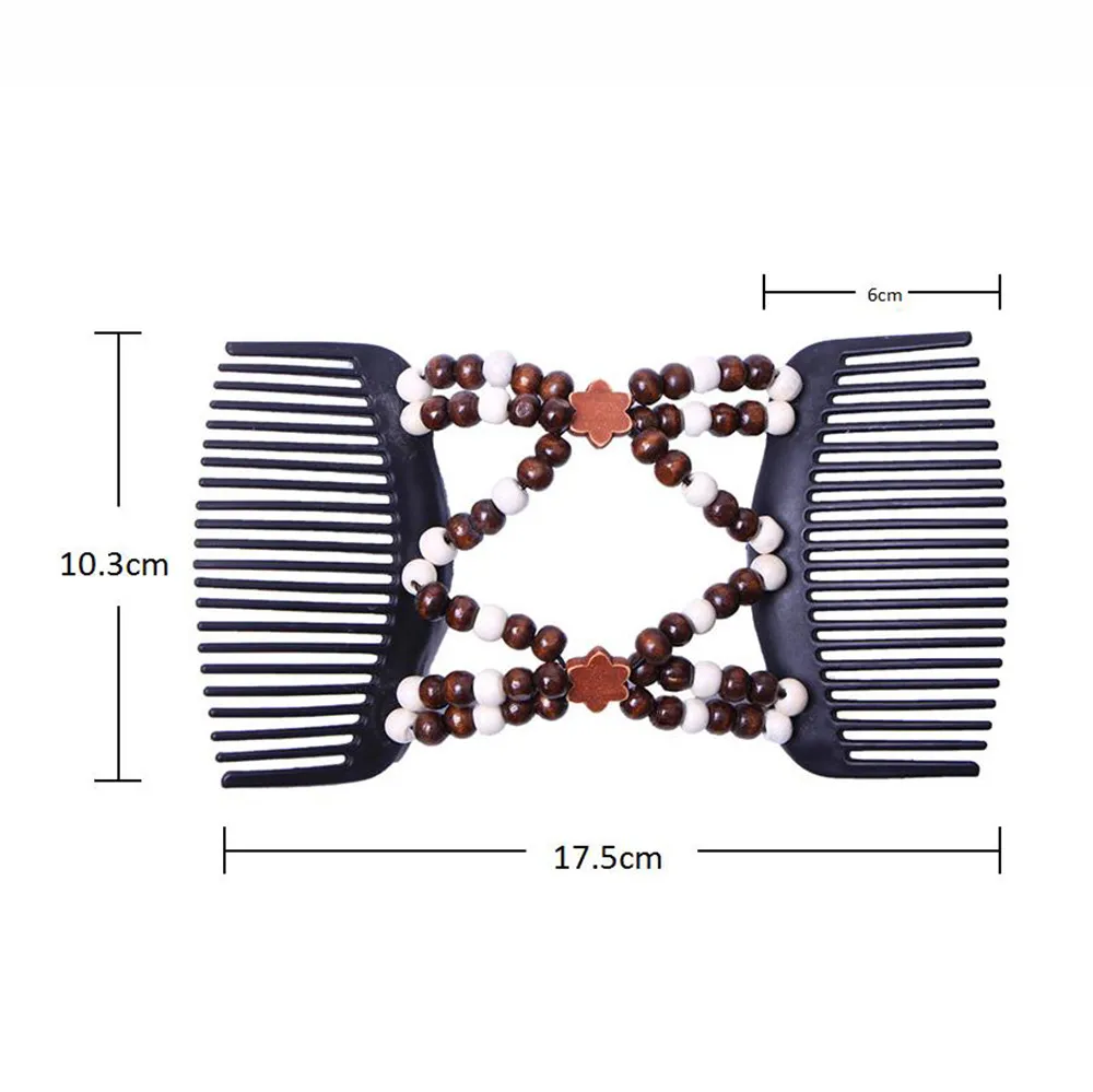 Волшебные деревянные эластичные двойные зажимы для волос скользящая расческа