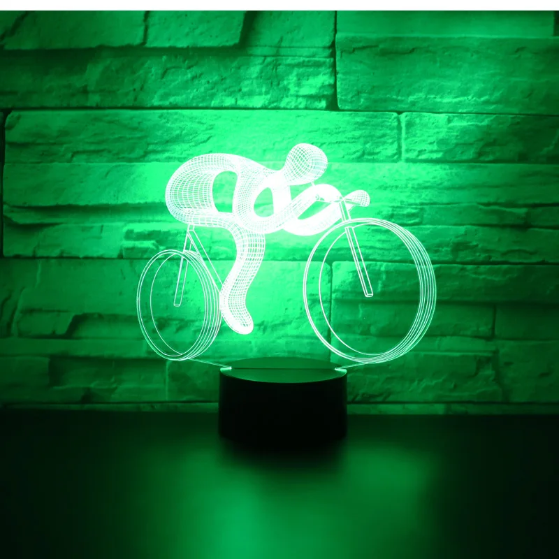 3D светодиодный Ночной светильник на велосипеде с 7 цветов для украшения дома