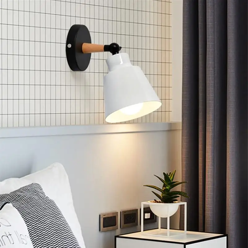 1pc Simple Design Wall Lamp Modern Style Light Corridor Wooden For Bedroom Study Room Without Bulb | Лампы и освещение