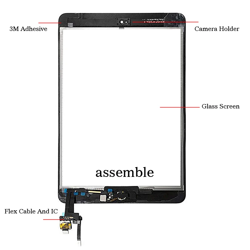 

New Original Touch Screen For iPad Mini 3 A1599 A1600 A1601 7.9 Digitizer Sensor with IC Connector Tablet PC Parts Home Button