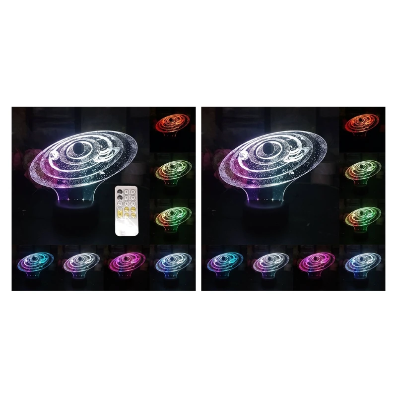 

H7JB Creative Colorful Solar System 3D Lamp LED Colorful Night Light Home Bar Club Decorative Desk Lamp for Bedroom Decor