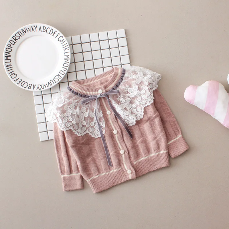 Одежда для девочек зимний детский вязаный свитер куртка вязаная одежда малышей