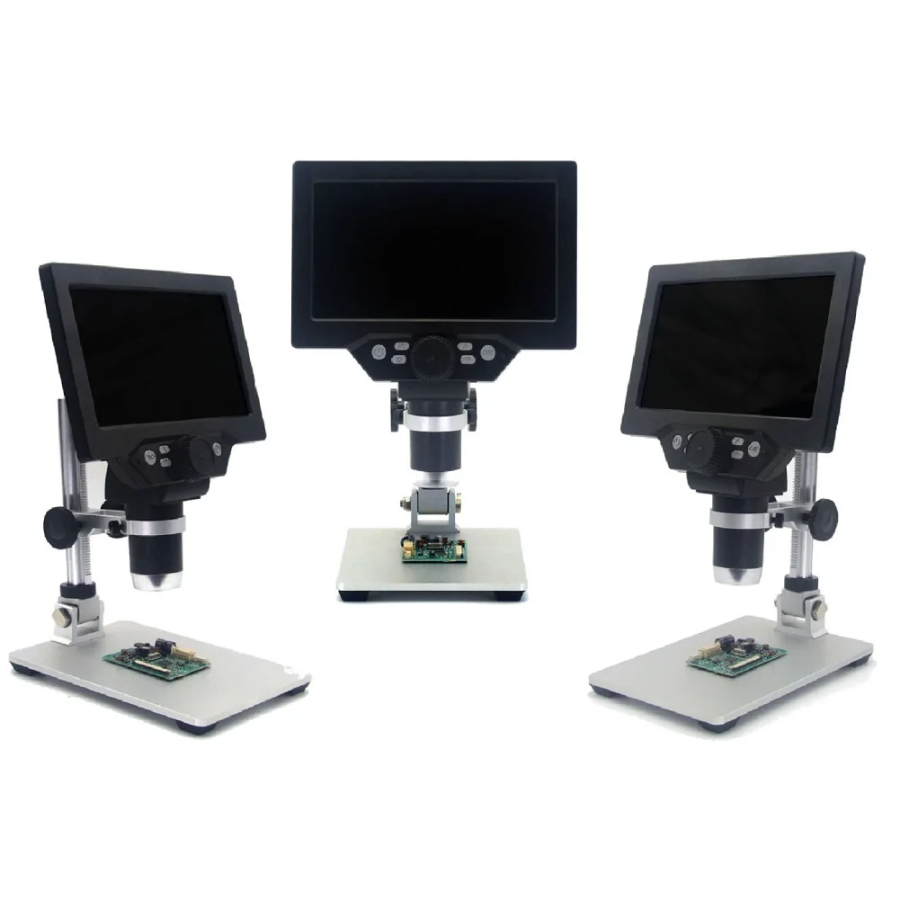 

Цифровой микроскоп для пайки, электронный видеомикроскоп с ЖК дисплеем 7 дюймов и увеличением 12 Мп, 1200х