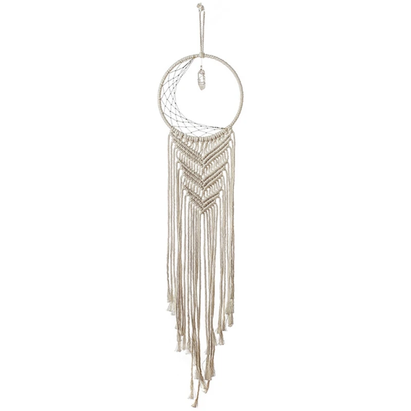 

Woven Dream Catcher Crystal Stone Pendant Bedroom Pendant Home Ins Wall Hanging Wall Decoration Tapestry