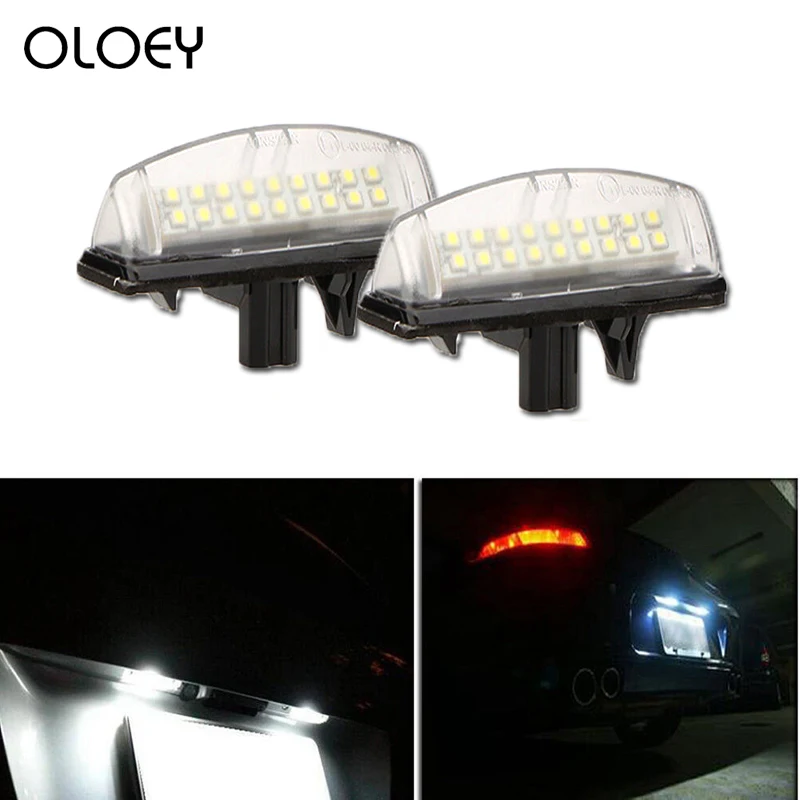 Автомобильная светодиодная лампа для номерного знака 2 шт. 12 В 6000 К 18 светодиодов