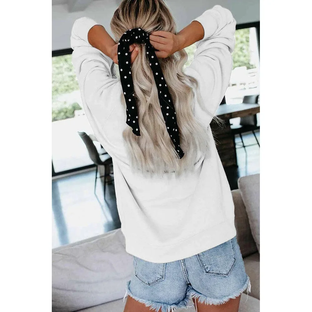 

New alphabet printed hoodless sweater women's loose long sleeve top 2532340